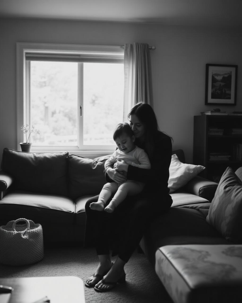 Family at home considering life insurance cover.